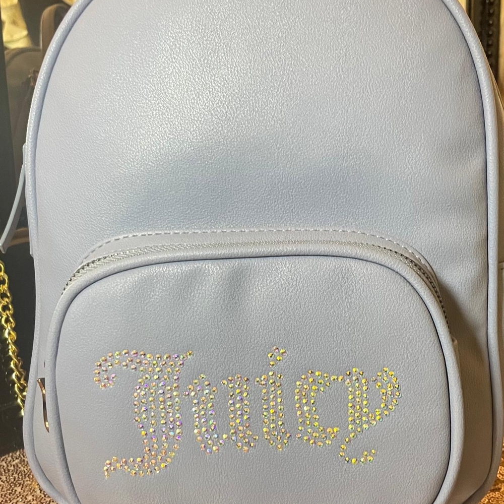 Juicy Couture Blue Backpack Rhinestone Embellished